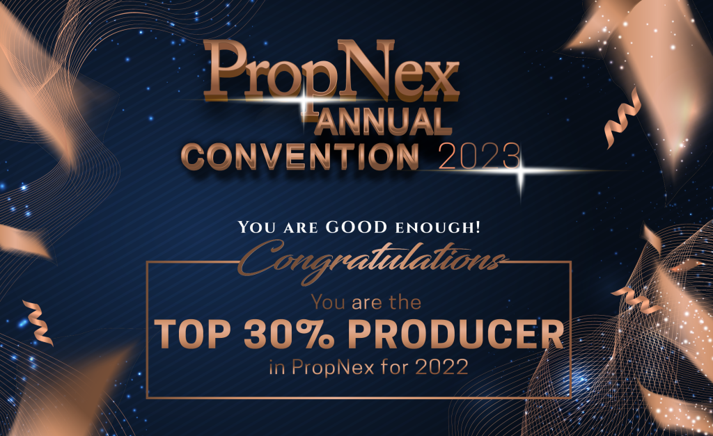 Propnex Top 30% achiever for 2022