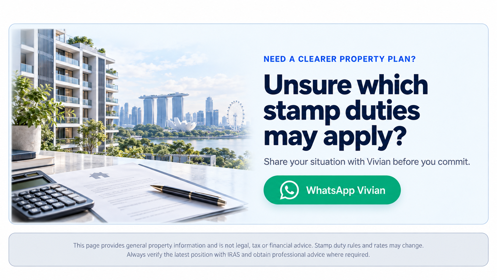Modern Singapore condominium, skyline and property planning documents