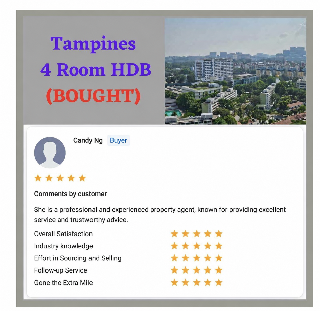 Buyer review for Tampines HDB