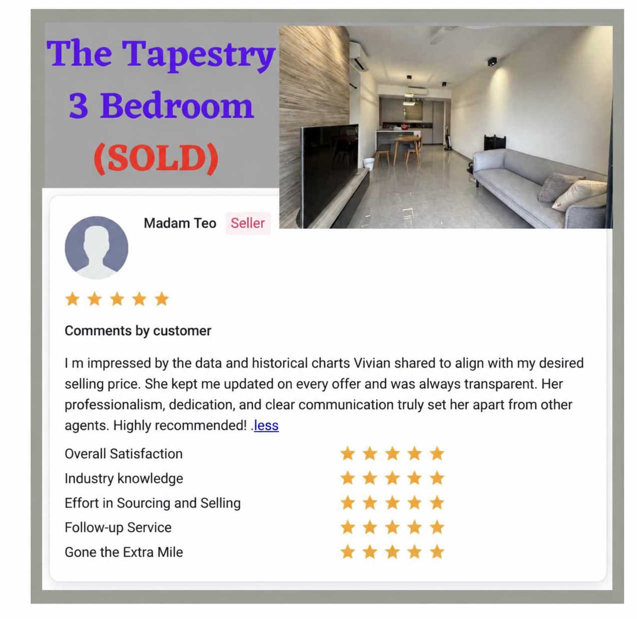Seller review for The Tapestry